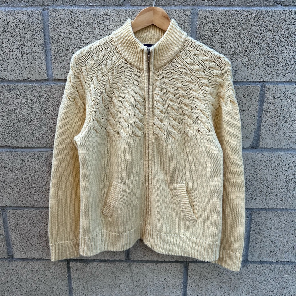 Vintage Karen Scott Cable Knit Full Zip Sweater Cardigan Women’s L
